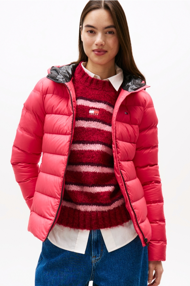 TJW SLIM HOOD PRINT DW0DW21617 X15 VINTAGE CERISE